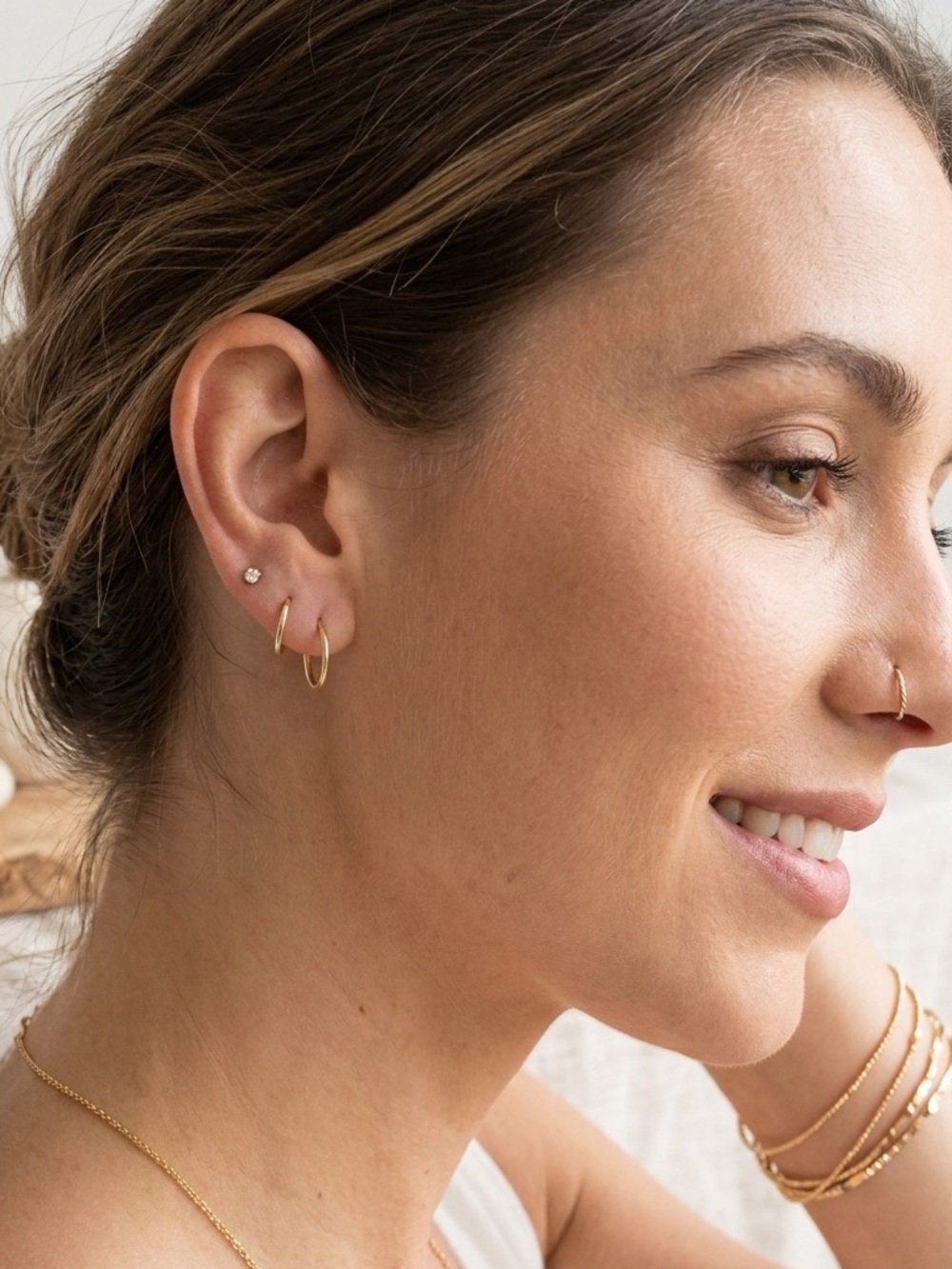 Hello Adorn 14k Gold Filled Endless Hoops 14mm